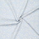 Broderie - Blauw gestreept met bloemslinger