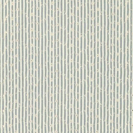 Damesstof - Denimstreepje met kleine bloempjes