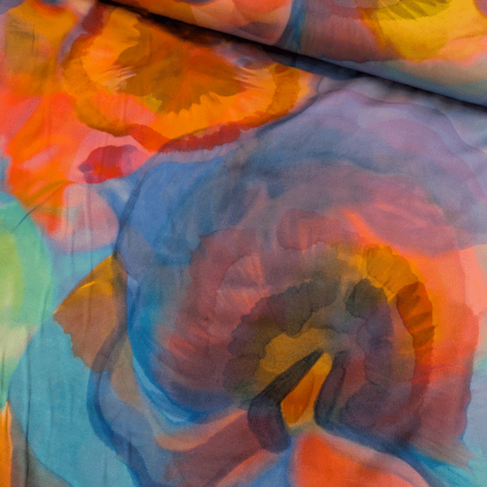 Viscose - Aquarel bloem paars fi