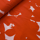 Viscose - Lichtroze met oranje bloemen fi