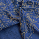 Katoen - Blauw met wit geborduurd fi