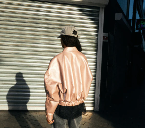 Vegan leder - Shiny lichtroze fi