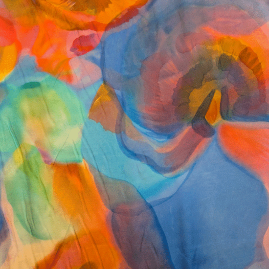 Viscose - Aquarel bloem paars fi