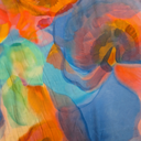 Viscose - Aquarel bloem paars fi