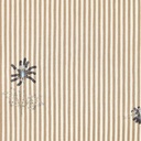 Damesstof - Beige streep met pailletbloem