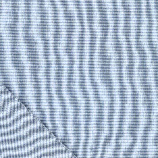 Damesstof - Crinckle vichy hoogblauw