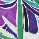 Linnen viscose - Palmen turkoois paars