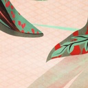 Viscose - Bladeren op roze water 