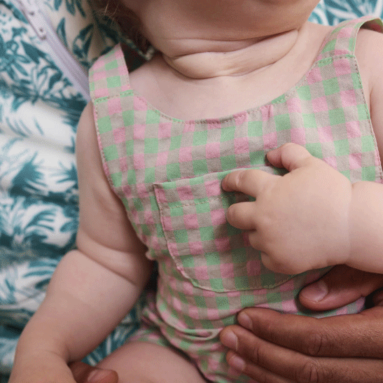 Katoen - Vichy roze en groen 7