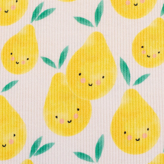 Rib jersey - lemon faces