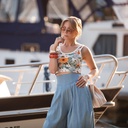 French terry - Playtime flower painting