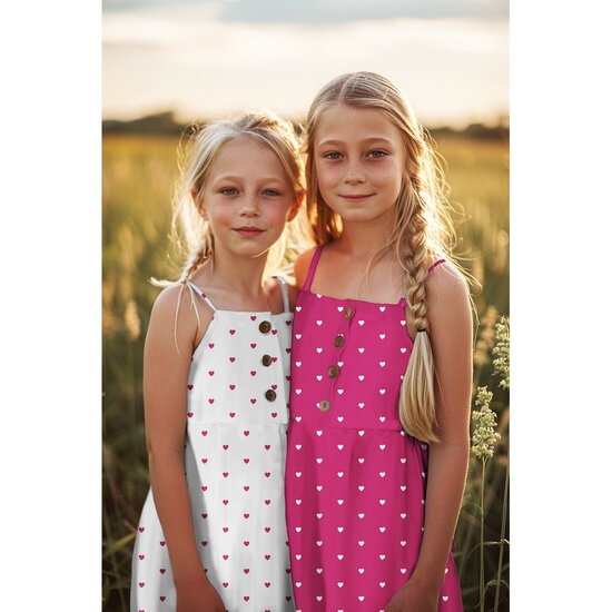 Katoen - Wit met rood hartje 5