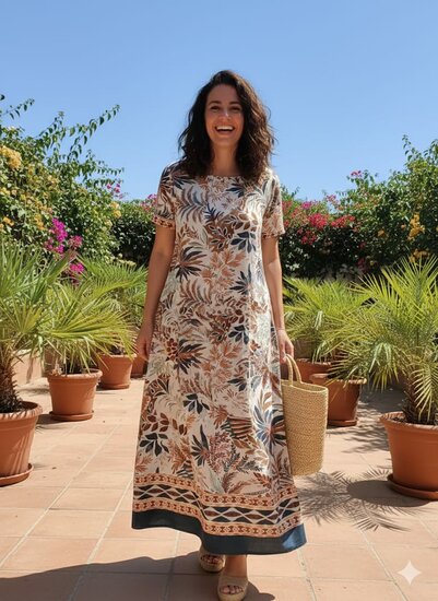 Viscose - Roeste bladeren met boord