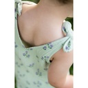 Double gauze - Munt heide met lila bloempjes