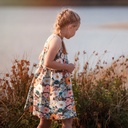 French terry - Playtime flower painting