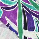 Linnen viscose - Palmen turkoois paars