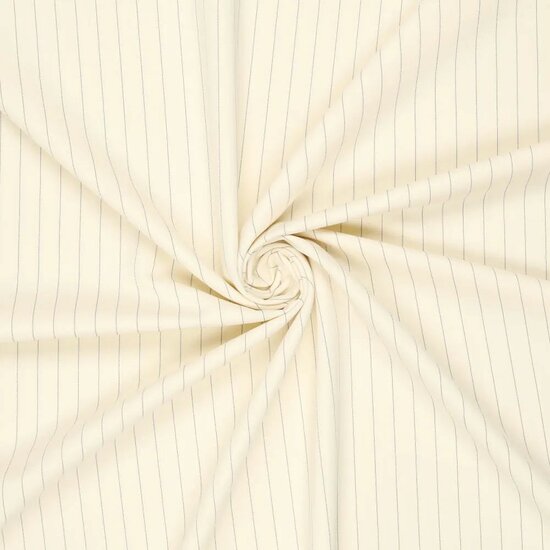 Broekstof - Ecru krijtstreep 20