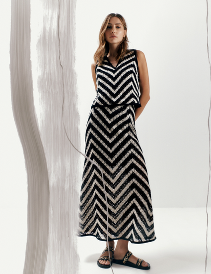 Gehaakt - Grafisch zwart ecru fi