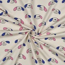 French terry - Long ear dog roze blauw