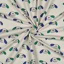 French terry - Long ear dog groen blauw