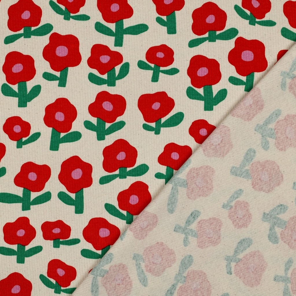 Tricot marcel - Simple flower red
