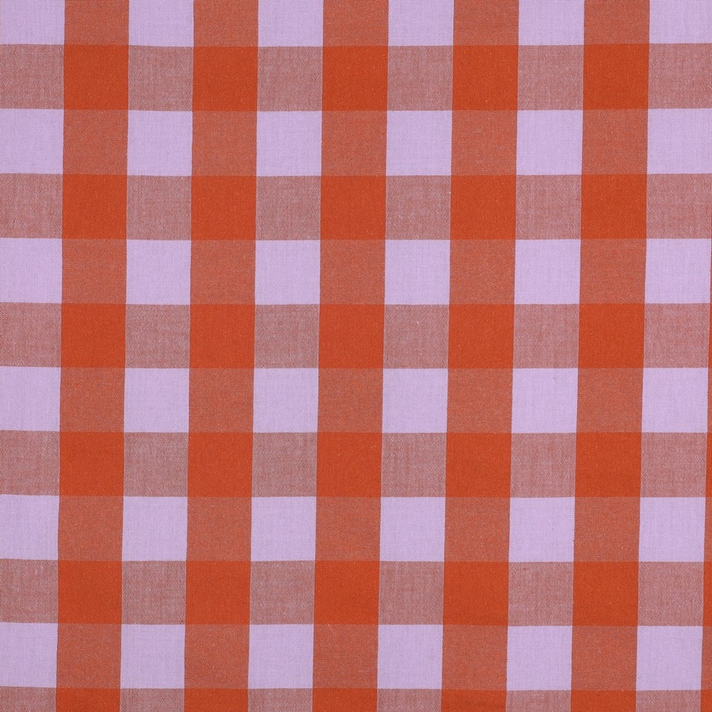 Katoen - lila oranje ruiten 30mm