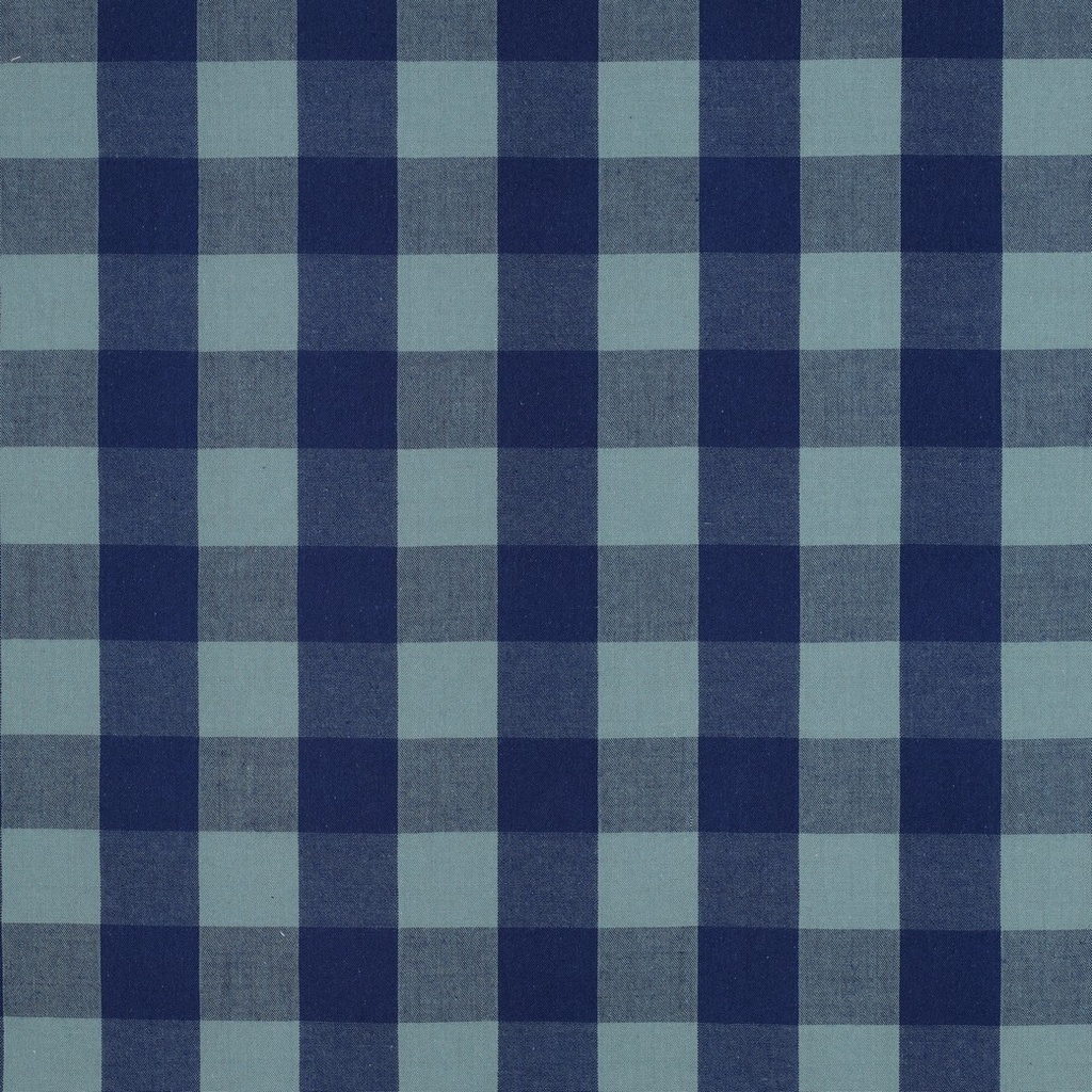 Katoen - blauw grijsgroen ruiten 30mm