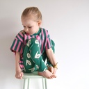 French terry -  Verschillende lijnen roze groen