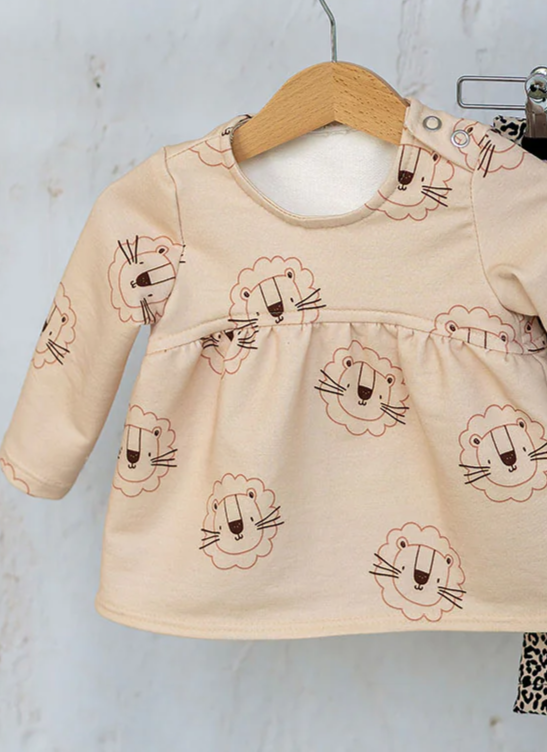 French terry - Snorhaar leeuw beige