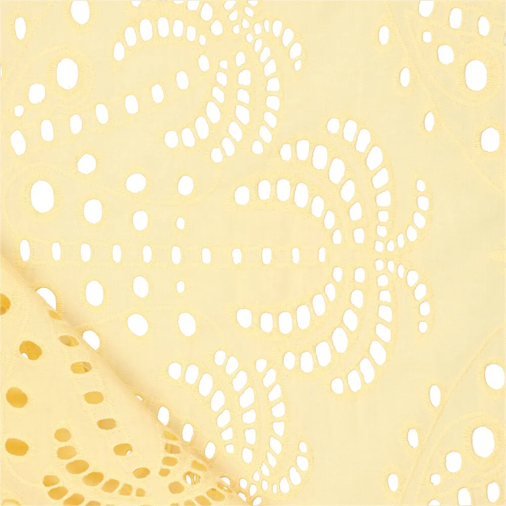 Broderie - Palmen lichtgeel