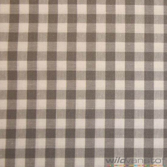 Katoen - vichy ruit grijs (10mm)