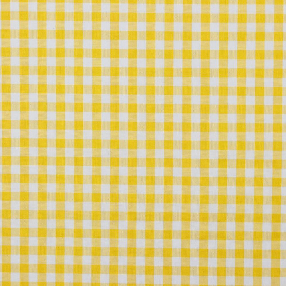 Katoen - vichy ruit geel (10mm)
