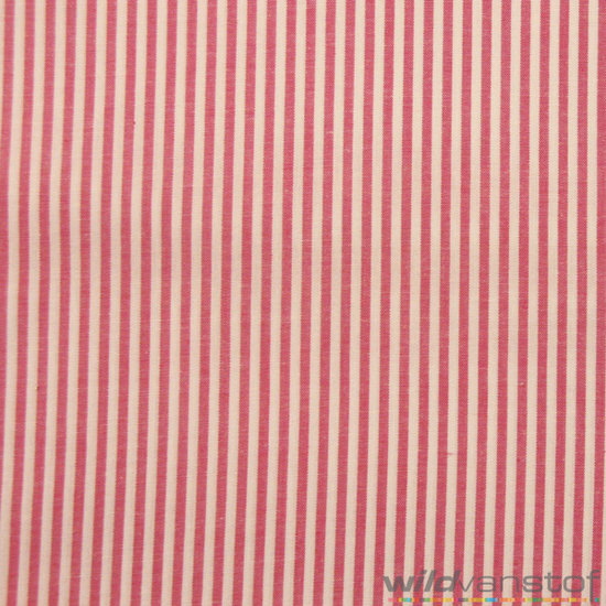 Katoen - strepen roze-wit