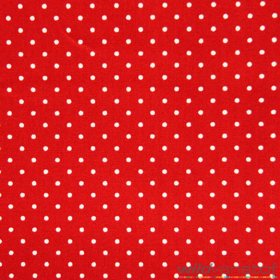Katoen - rood met witte bol (1mm)