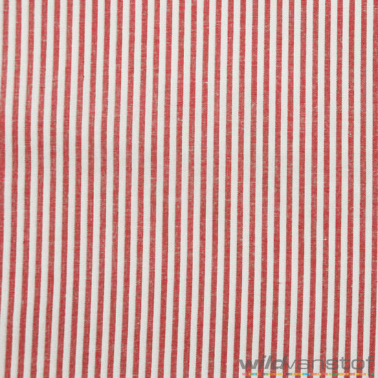 Katoen - strepen rood-wit