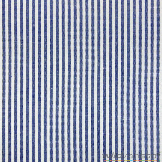 Katoen - strepen blauw-wit