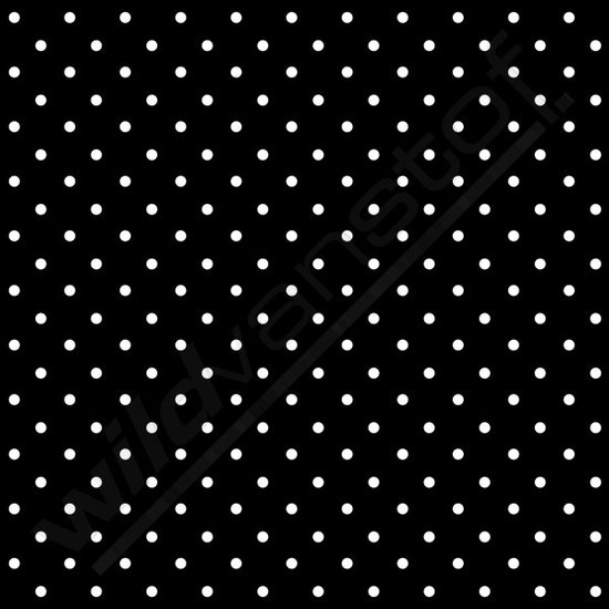 Katoen - zwart met witte bol (1mm)