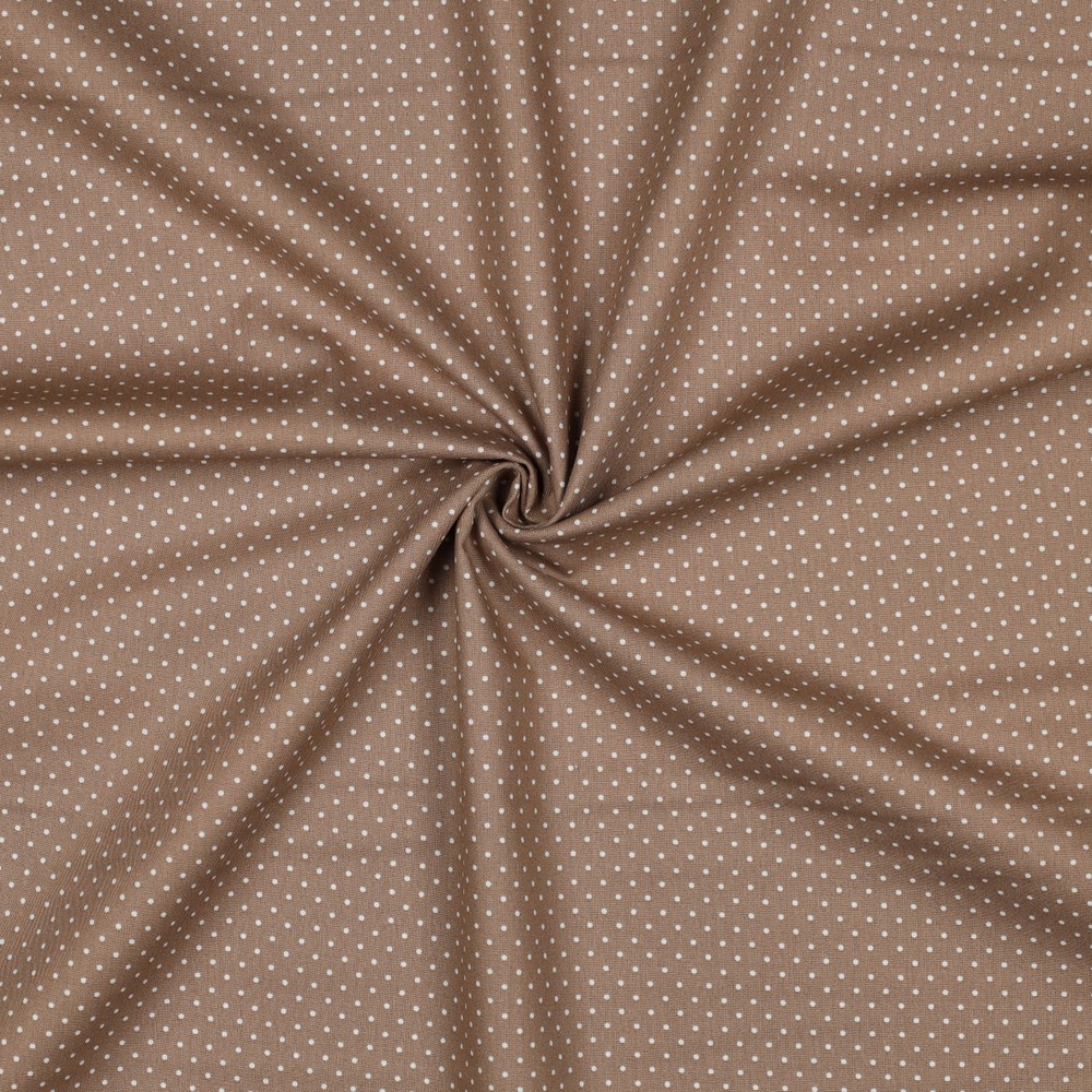 Katoen - taupe met witte bol (1mm)