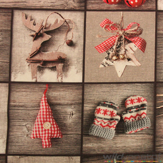 Katoen - Quiltmotief fotoprint kerst