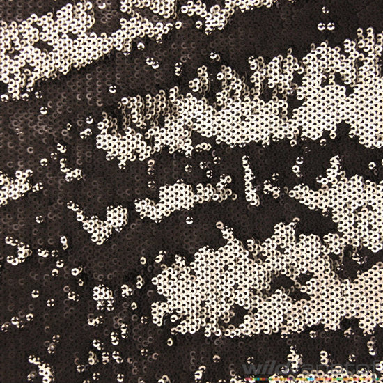 Paillettenstof zwart-zilver