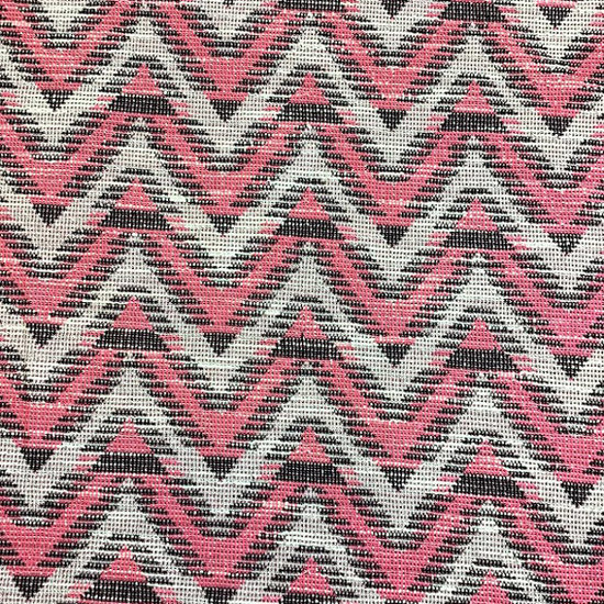 Jacquard zigzag roze-ecru