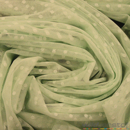 Mesh tule groen met bollen