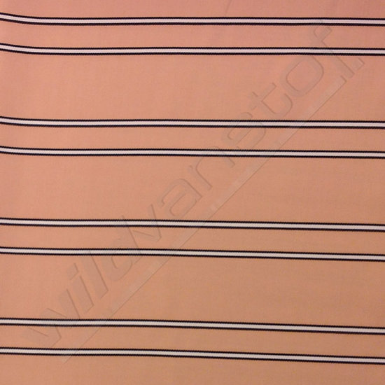 Viscose - strepen zwart-wit op roze