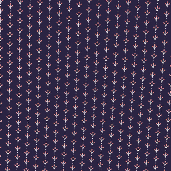 Katoen - Hemdenstof blauw met rood fijn twijgje