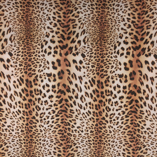 Katoen - luipaard fotoprint bruin