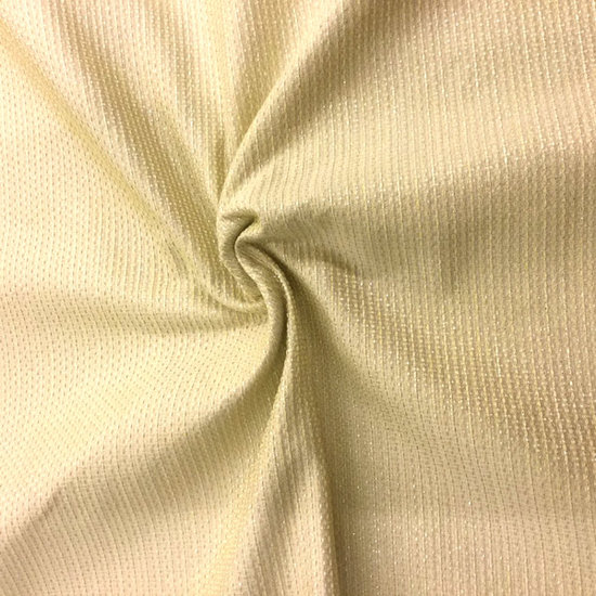 Geweven - Lichtgeel met lurex zilverdraad