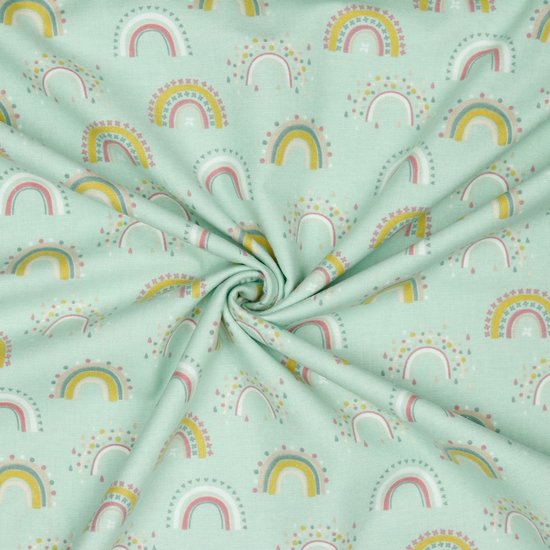 Flanel - Versierde regenbogen munt