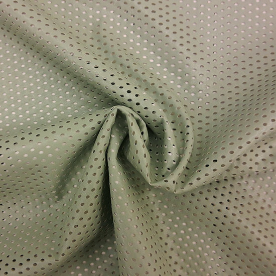 Imitatieleder - Muntgroen met kleine gaatjes