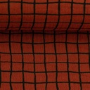 Tetradoek - Zwart raster op roest