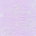 Katoen - Geborduurde poes op lila